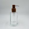 Buy cheap Clear Luxury Glass Bath Accessories Round Shape With Wood Pump Head Hand Soap Bottle Dispenser Soap Dish Holder Toothbrush Holder from wholesalers
