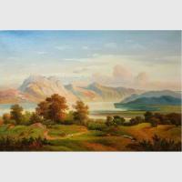 Buy cheap Mountain Landscape Painting, Fall Original Oil Landscape Paintings For Interior product
