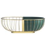 Double Partition Electroplating Steel Fruit Basket Fall Resistant