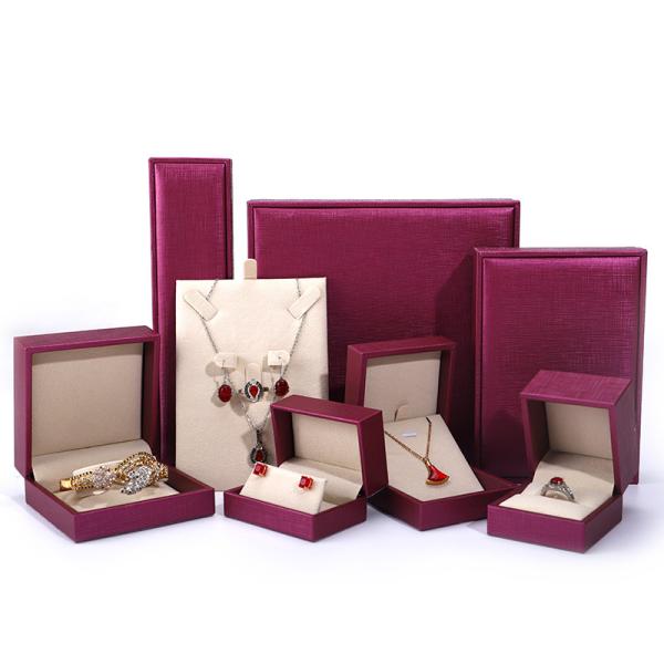 Buy cheap China manufacturing Wholesale Luxury Jewellery Box packaging Custom high end Necklace Bracelet Earring Ring Packaging rose Red Pu Leather Jewelry Box from wholesalers