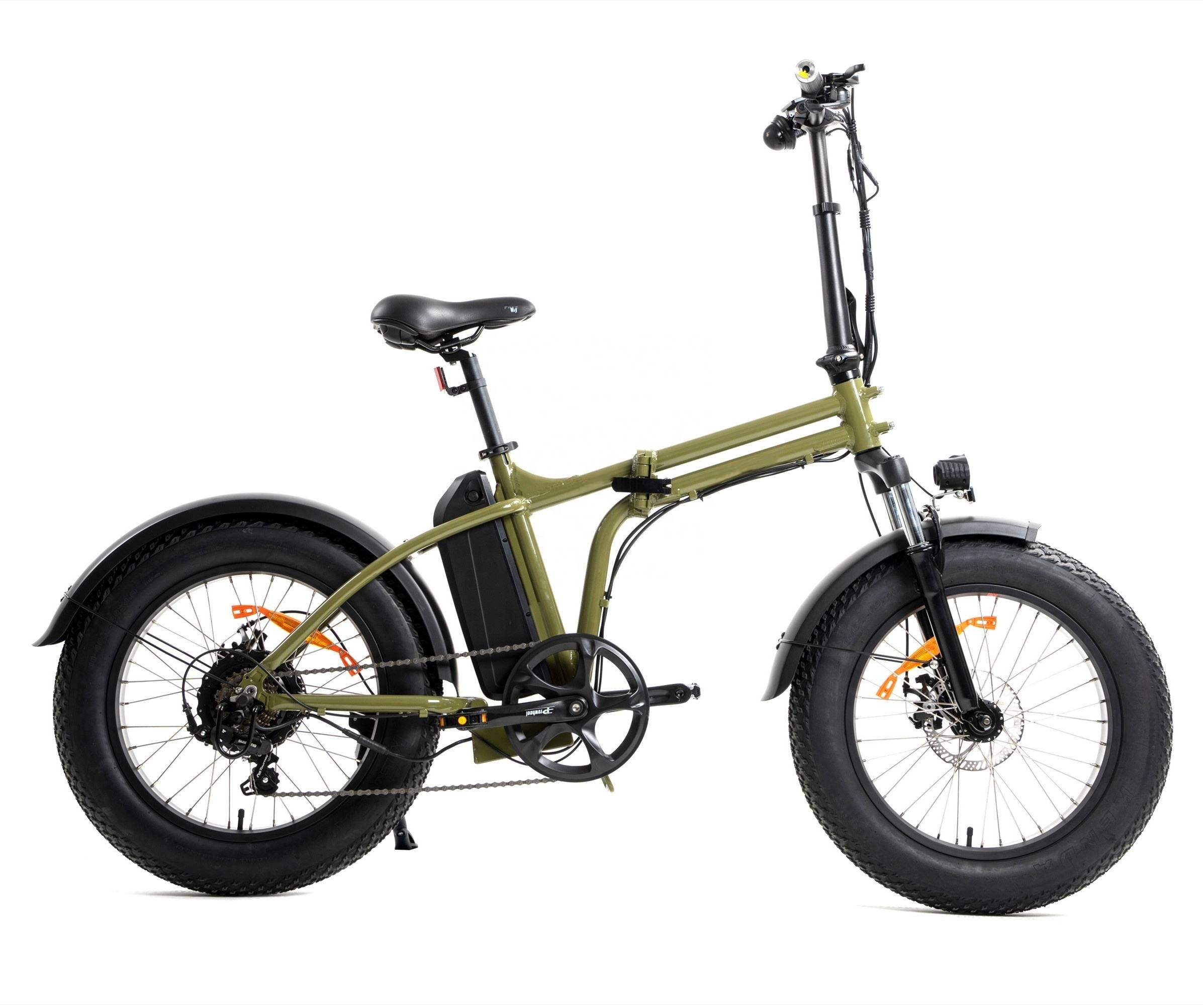 20 Inch Fat Tire Electric City Bike 48V 13Ah Lithium Battery 7 Speed Foldable Ebike 48V 500W