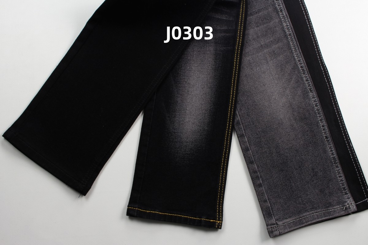 Wholesale 11 Oz Super Stretch Black Woven Denim Fabric For Jeans