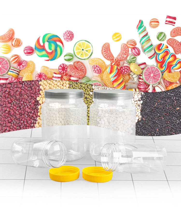 Food Grade Clear Plastic Jam Bottle 500ml 2000ml Pet Cookie Jar
