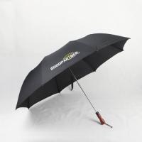 Buy cheap Unisex Pongee 2 Foldable Golf Umbrella Strong Windproof With Dark Wood Handle product
