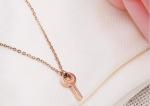 Stainless Steel Key Pendant Rose Gold Necklace Fashion Jewelry Necklace