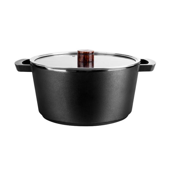 Buy cheap Aluminum Alloy Black Non Stick Milk Pot 24cm Velosan 4L Anti Scald Handle from wholesalers