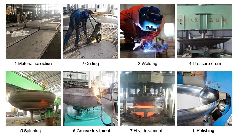 Customized Size ASME Elliptical Cold Pressing Vessel Tank Head