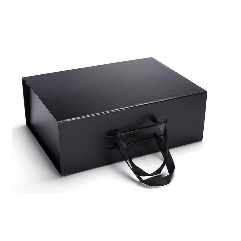 Custom Order Others Type Empty Paper Magnetic Folding Gift Packaging Box With Ribbon