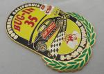 Synthetic Enamel, Gold Plating Metal Souvenir Gift Car Badge with Laser Engraved