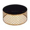 Buy cheap Round Black Dia 95cmx40cm SS Coffee Table Glass Top Stainless Steel base from wholesalers