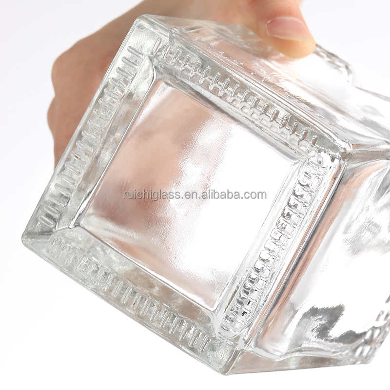 High Flint 375ml Frosted Liquor Glass Bottle in with Customize Sealing Type