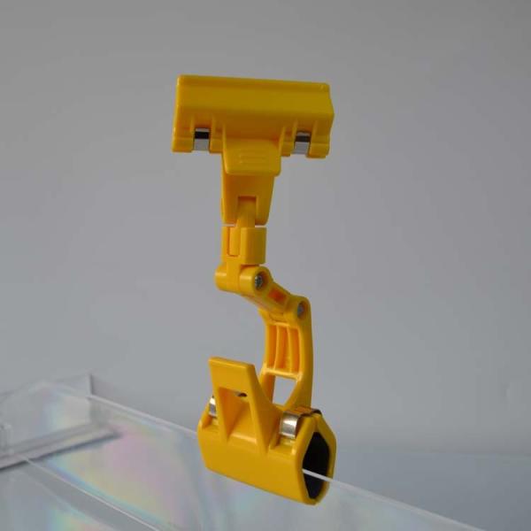 Buy cheap Yellow Supermarket Plastic Advertising Price Tag Holder Clip , ABS Double Sides from wholesalers