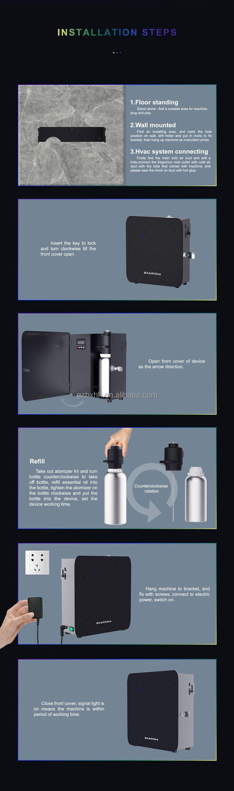 X1000 Hotel Scent Diffuser Humidify Air Fragrance Machine Sterilization