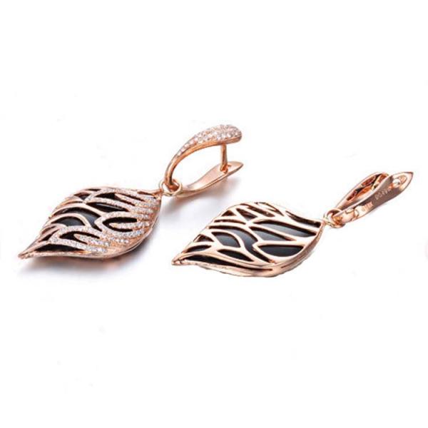 Buy cheap 18K Gold Black Onyx Diamonds Drop Dangle Earrings (GDE022) from wholesalers