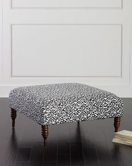 2018 nice design square ottoman handcraft wooden ottoman linen fabric ottoman