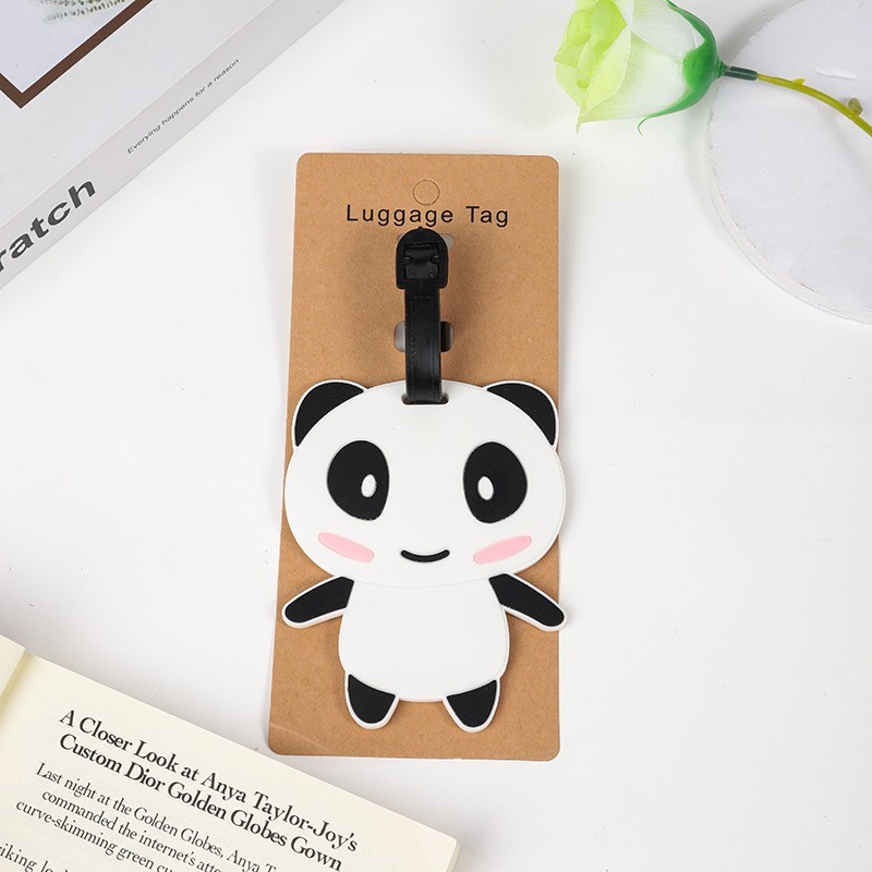 2-Pack Cute Silicone Luggage Tag With Name ID Card for Suitcases Non-Toxic Customized Welcome