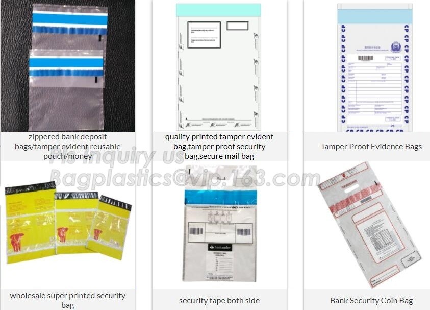 custom logo tamper tear proof plastic bank money envelopes mailing bag, Security Bag/Printed Plastic Security Bags For M