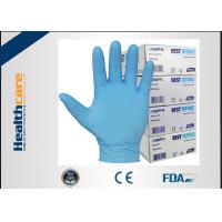 Buy cheap 9 Mil 6 Mil Blue Nitrile Exam Disposable Protective Gloves Examination Powder product