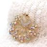 Buy cheap Hollow Out Fashion Brooch Pin Gold Peacock Open Screen Shape OEM from wholesalers