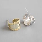 Buy cheap Lanciashow 925 Solid Silver Gold Plated Jewelry Wide Earrings Stud Retro Style from wholesalers