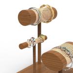 Customized Wooden Woven Countertop Display Stand For Luxury Jewelry Bracelet