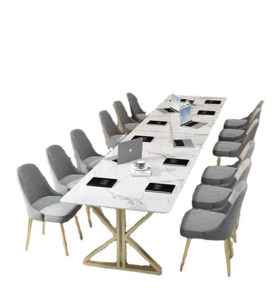 Buy cheap Light Luxury Scandinavian Style Office Furniture 2 Meters Marble Conference Table and Desk from wholesalers