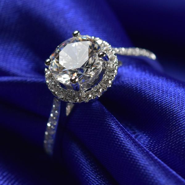 Buy cheap 1.0 Ct Moissanite Jewelry White Gold Ring With Elegant Gift Box RD166 from wholesalers
