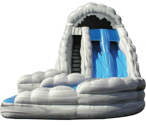 Buy cheap Dual Lane Curved Kids Inflatable Water Slide With Landing Enviroment - Friendly from wholesalers