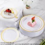 Gold Disposable Plates For 100 Guests, Plastic Plates For Party, Dinnerware Set