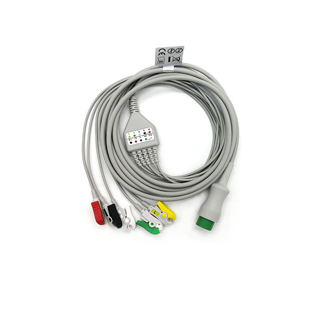 5 Lead 2.5m 12Pin ECG Cables And Leadwires For Biolight C2557P0