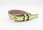 2/3”Genuine Leather Casual Dress Belt In Bright Metallic Colors With Brown Edge