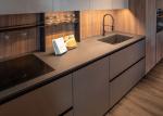 2800mm Modern Aluminum Door Dark Brown Modern Kitchen Cabinets
