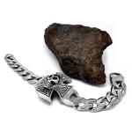 Gothic Skull Cross Stainless Steel Id Bracelet for Men Vintage Old Metal