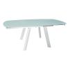 Buy cheap Super White Tempered Glass Dining Table , Horsebelly Extension Dining Table from wholesalers