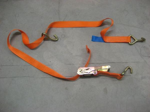 Buy cheap Orange Ratchet Tie Down Straps LC2500 DN EN12195-2 50MM With Single J Hook from wholesalers