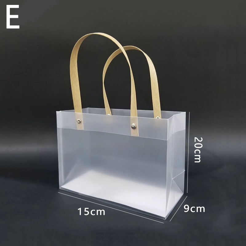 Frosted PP Bags Plastic Gift Bags With Handles Translucent Tote Gift Wrapping Flower Package Decoration Supplies
