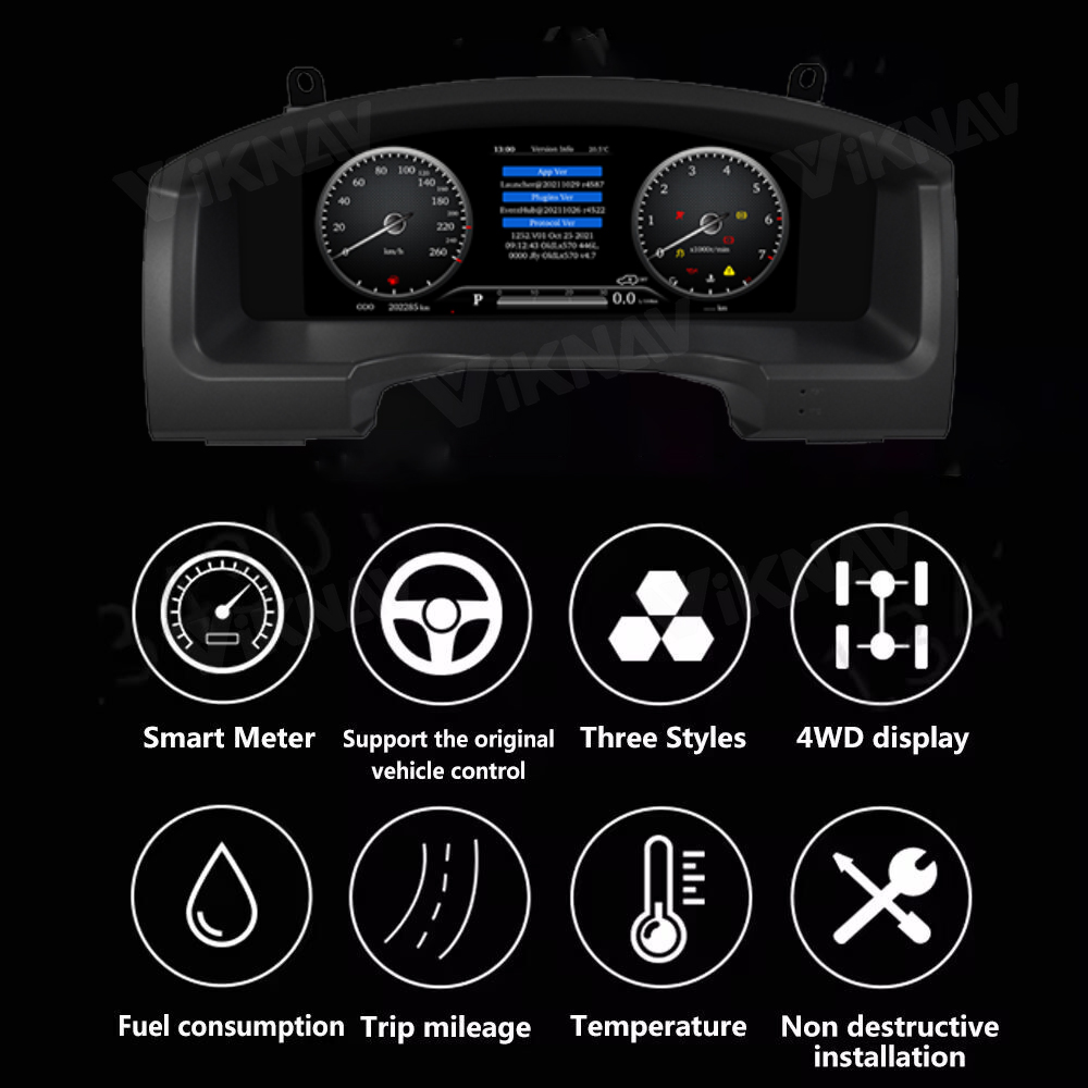 LCD Digital Instrument Cluster Panel Dashboard For Toyota Land Cruiser 2008-2019