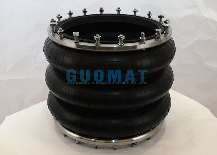 Triple Convoluted Industrial Air Bag LHF320/350-3 With Stainless Steel Flange Papermaking Equipment Air Springs