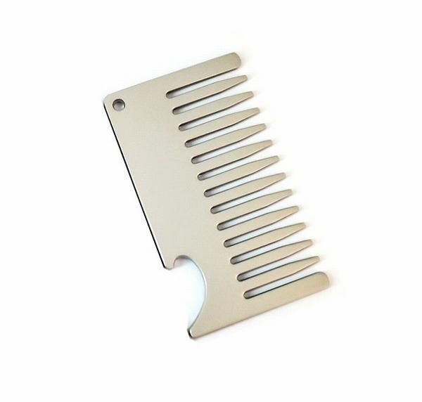 Custom cool innovative men gift, engraved stainless steel credit card sized comb