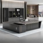 High Tech Black Boss Manager Office Table and Chair Combination for Customer