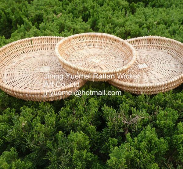 Buy cheap 2016 wicker tray basket wicker storage basket willow fruit tray round shape from wholesalers