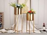 Luxury vase gold metal decorative flower vase with metal stand perfects for