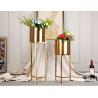 Buy cheap Luxury vase gold metal decorative flower vase with metal stand perfects for wedding decor from wholesalers