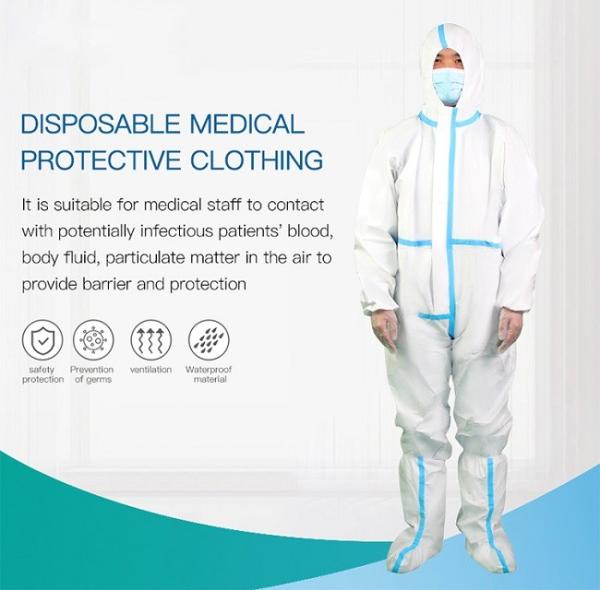 Buy cheap EN 13795 Disposable Medical Gowns PPE Protective Coverall from wholesalers
