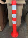 Red flexible post Warning Sign for Moving Motor Vehicles