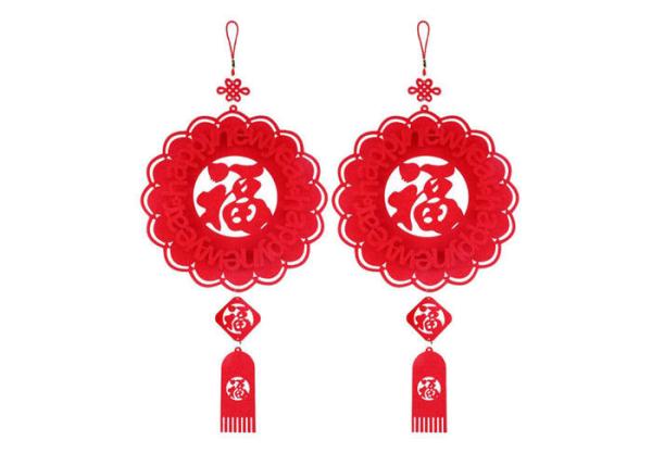 Buy cheap 25*59cm Felt Holiday Decorations Bright Red Lantern from wholesalers