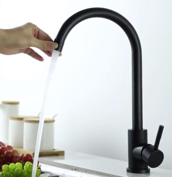 Buy cheap Black Baking Varnish Cold SUS304 Hot Water Kitchen Faucet from wholesalers