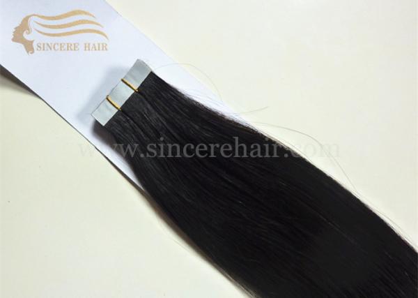 Buy cheap 20" Black Double Drawn Tape In Hair Extensions for sale, 20 Inch DD Doulble Sided Glue Tape Hair Extensions On Sale from wholesalers