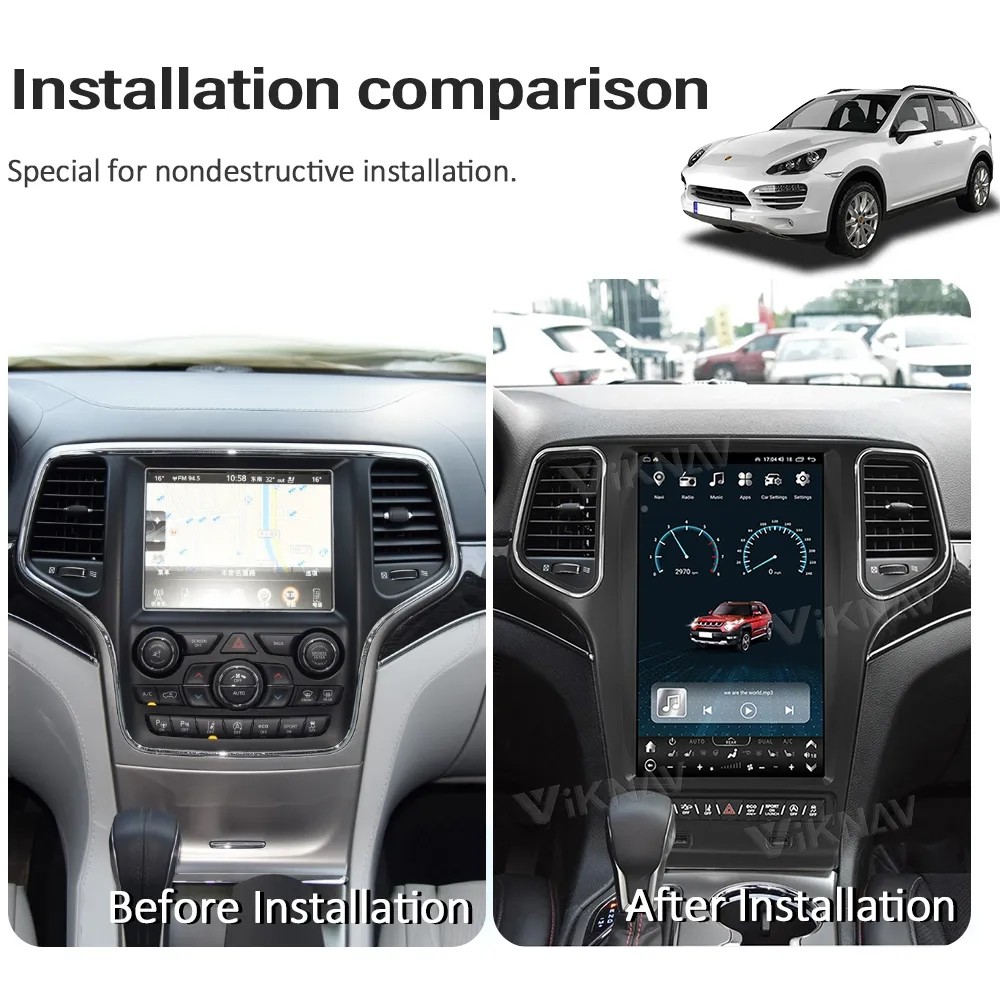 14.4inch Car radio For 2014-2019 Jeep Grand Cherokee Multimedia Player Android GPS Navigation 4G wifi Wireless Carplay