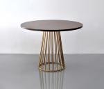 Round Custom Made Furniture Marble Coffee Table With Stainless Steel Base